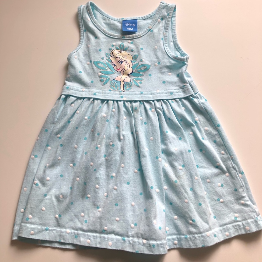 18M Girls: Elsa Blue Polka Dot Dress